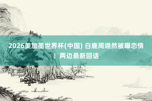 2026美加墨世界杯(中國) 白鹿周翊然被曝戀情!兩邊最新回話