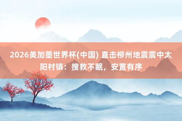 2026美加墨世界杯(中國) 直擊柳州地震震中太陽村鎮：搜救不眠，安置有序