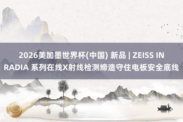 2026美加墨世界杯(中國) 新品 | ZEISS INRADIA 系列在線X射線檢測(cè)締造守住電板安全底線