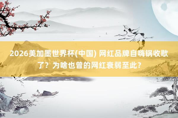 2026美加墨世界杯(中國) 網(wǎng)紅品牌自嗨鍋收歇了？為啥也曾的網(wǎng)紅衰弱至此？