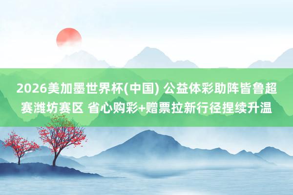 2026美加墨世界杯(中國) 公益體彩助陣皆魯超賽濰坊賽區 省心購彩+贈票拉新行徑捏續升溫