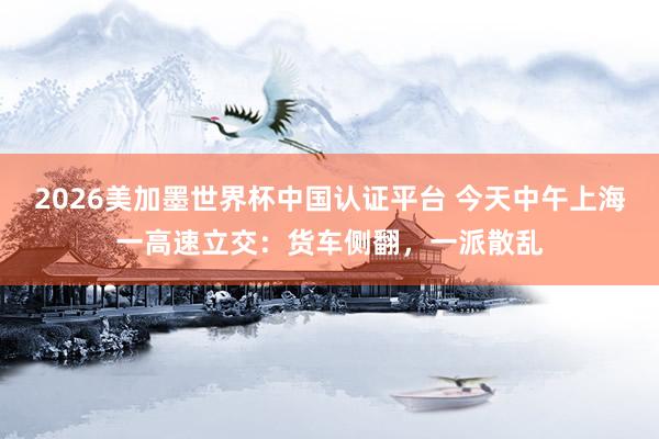 2026美加墨世界杯中國認(rèn)證平臺 今天中午上海一高速立交：貨車側(cè)翻，一派散亂